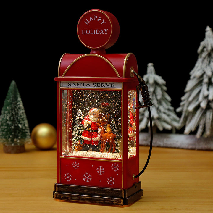 Nostalgic Christmas lantern with moving snowman scene Bowlift
