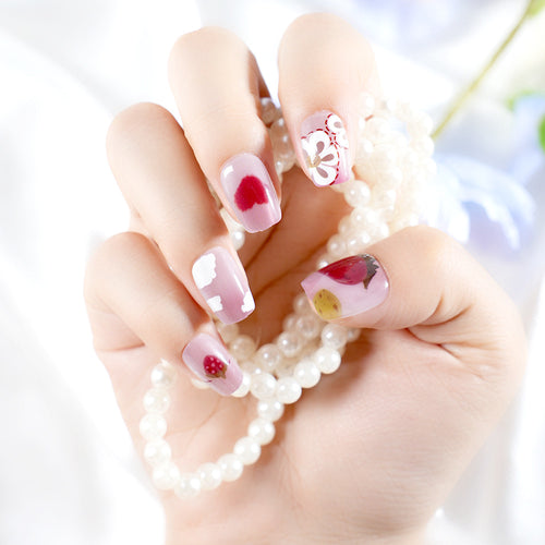 Artistic Floral-Patterned Press-On Nail Set Bowlift