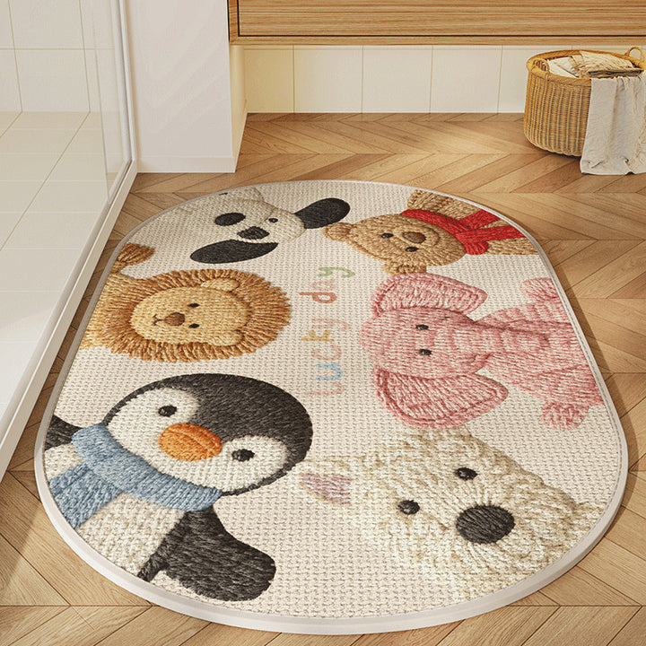 Cute Animal-Themed Bath Mat Bowlift