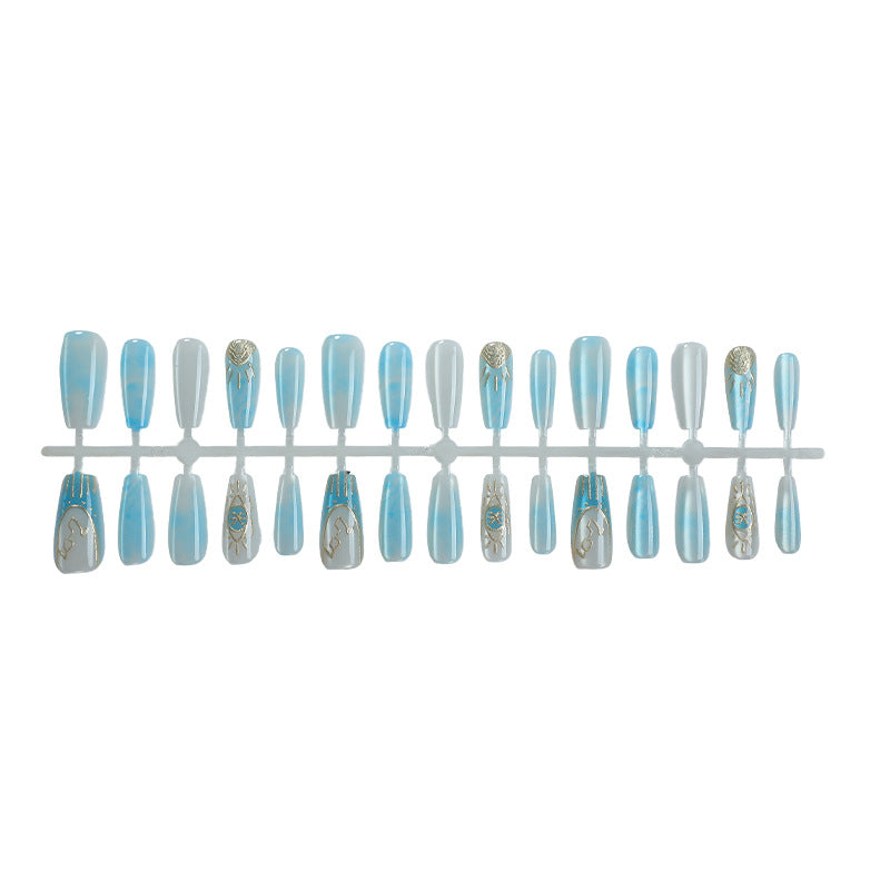 Artistic Press-On Nail Set with Elegant Design