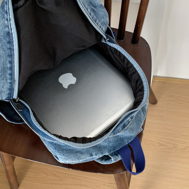 Artistic Denim Backpack Bowlift