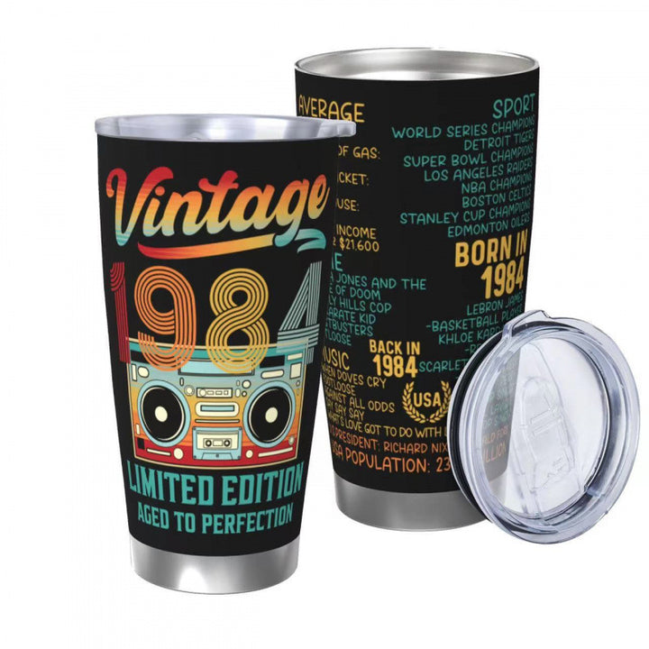 Double-Wall Vacuum Insulated Stainless Steel Travel Tumbler With Spill-Resistant Lid And Printed Cow Sunflower Design