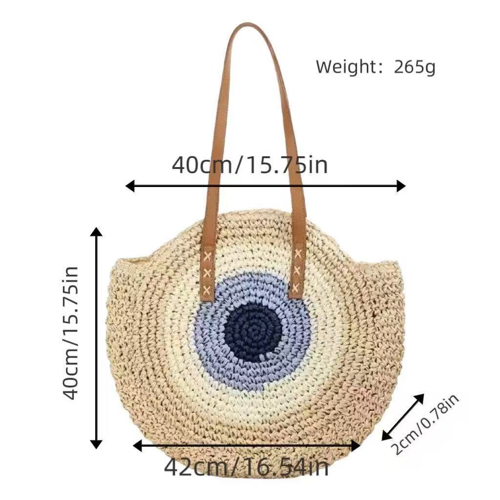 Handcrafted straw bag with eye-catching gradient Bowlift