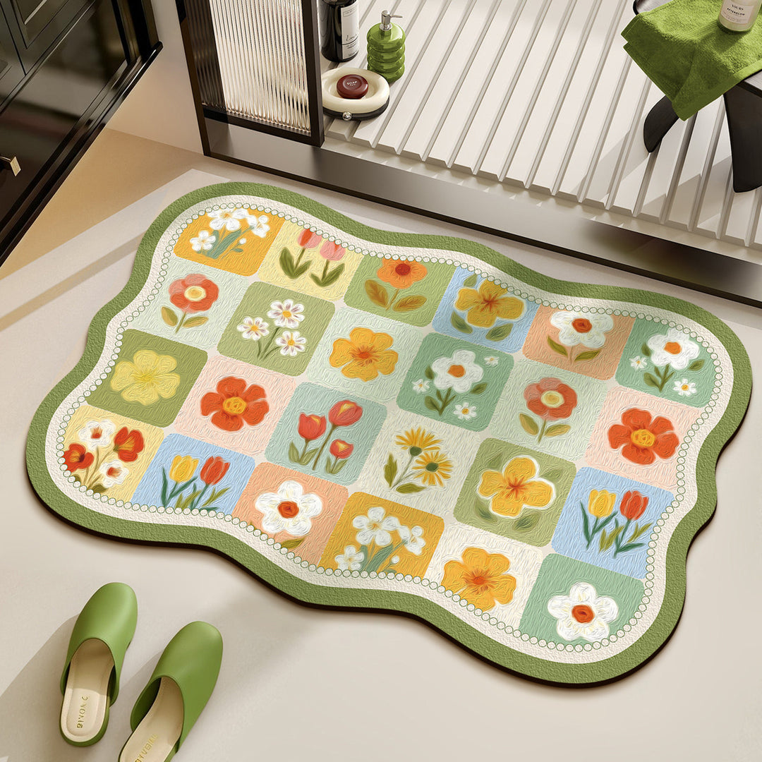 Floral Patchwork Bath Mat Bowlift
