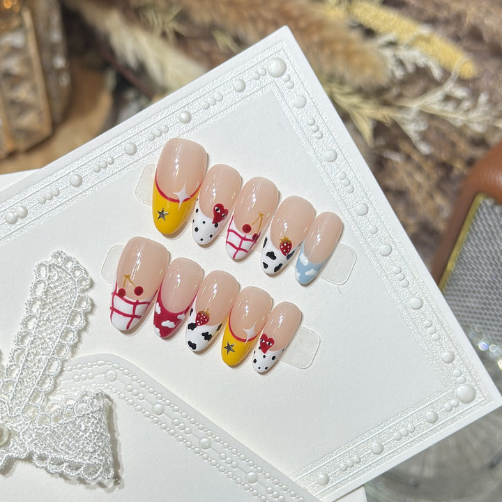Creative Fruit-Themed Press-On Nail Set Bowlift