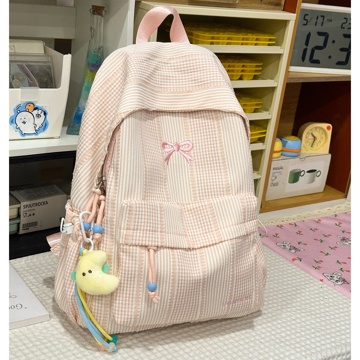 Cute Checked Patterned School Backpack Bowlift
