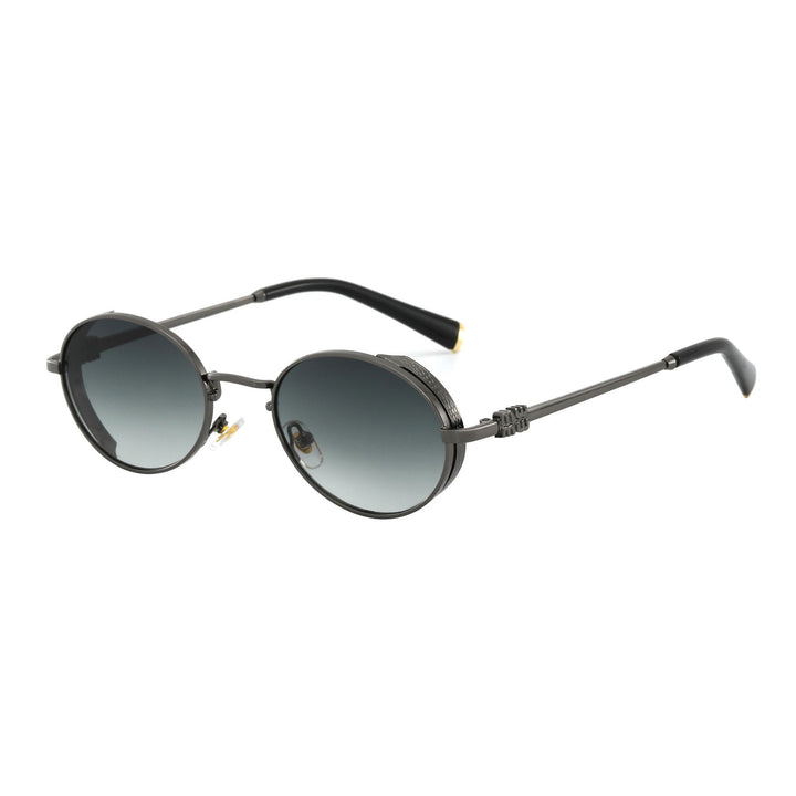 Ladies Round Designer Sunglasses with Elegant Metal Frame Bowlift