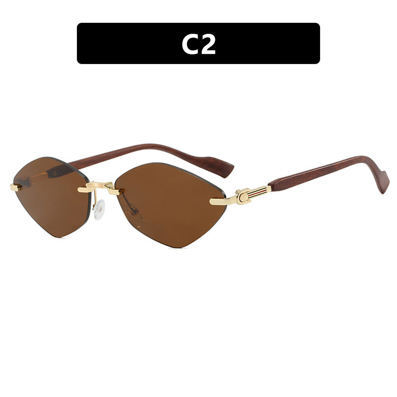 Women's geometric sunglasses with luxurious wooden arms and polarized lenses Bowlift