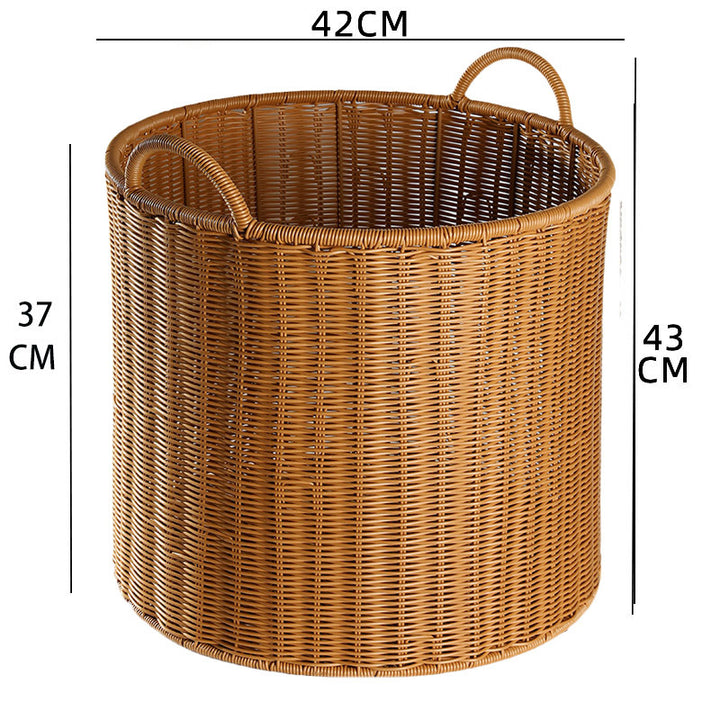 Round Woven Storage Basket with Durable Handles Bowlift
