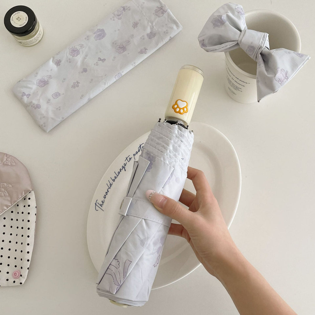 Ladies automatic folding umbrella with loving animal motif Bowlift