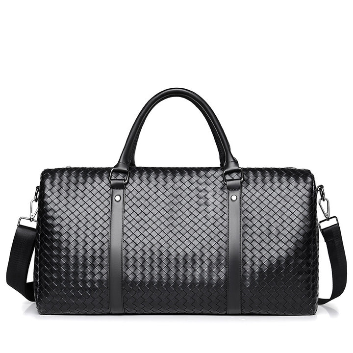 Woven Leather Weekend Duffel Bag Bowlift