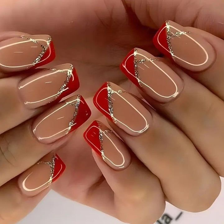 Artificial nails in elegant French tip design Bowlift