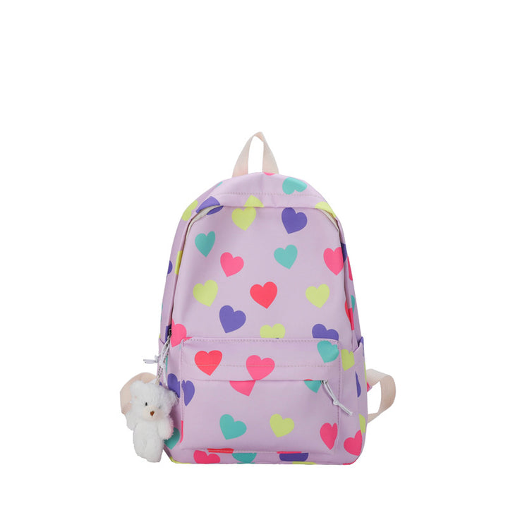 Heart-Patterned Casual Backpack Bowlift