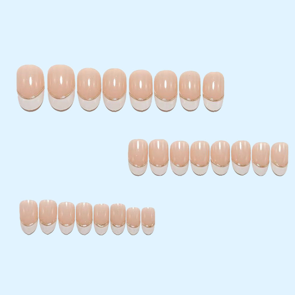 Artificial nails in modern French-tip design Bowlift