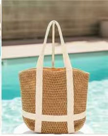 Trendy Woven Beach Bag Bowlift