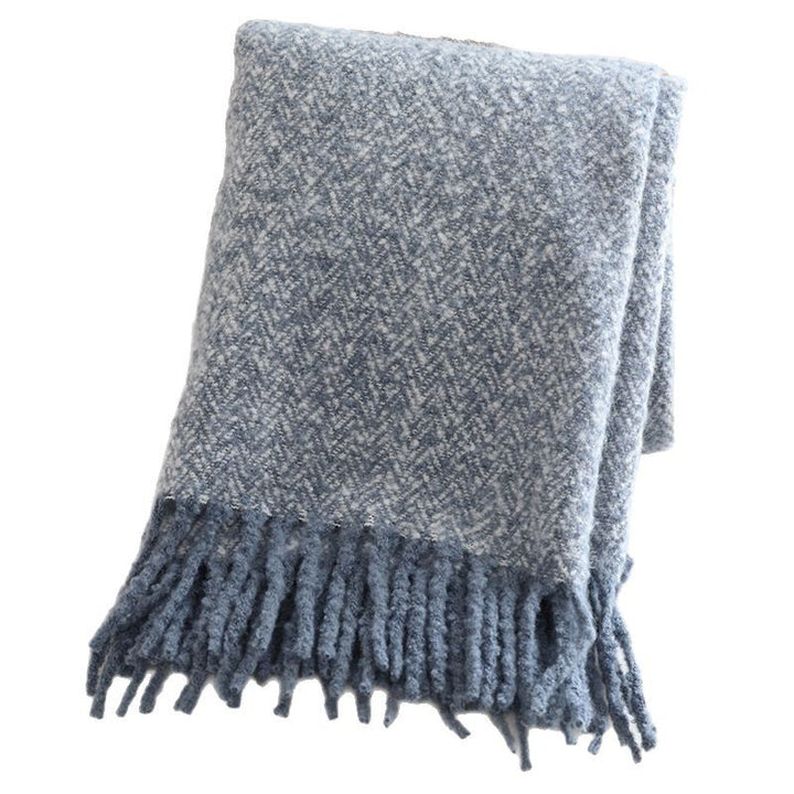 Textured Fringe Throw Blanket