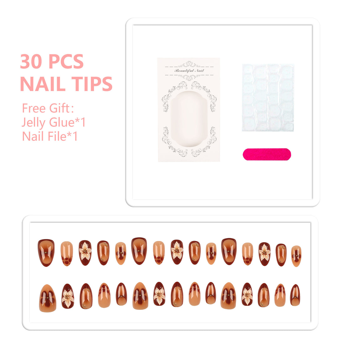 Floral Art Press-On Nail Tips