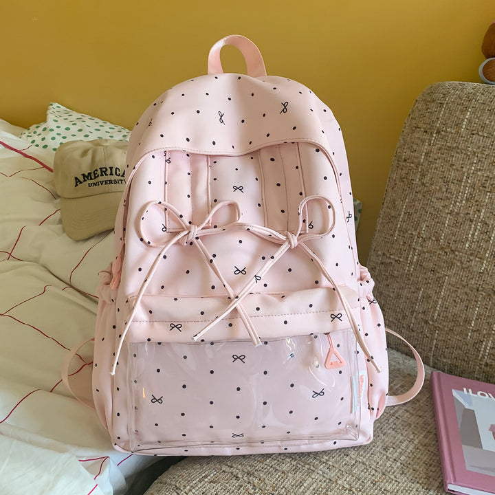 Stylish Polka Dot Pattern Backpack Bowlift
