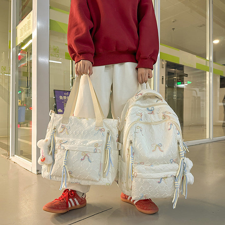 Quilted Bow-Detail Fashion Backpack Bowlift