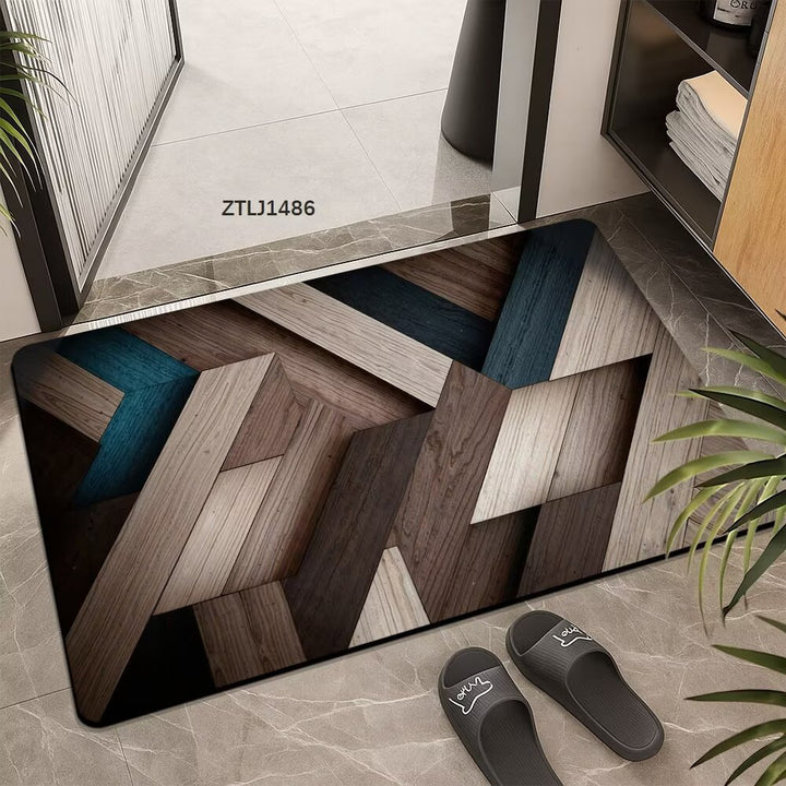 Textured Geometric Area Mat Bowlift