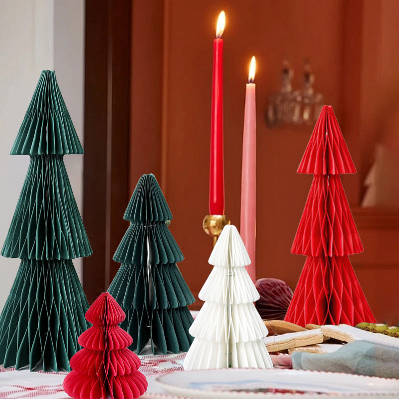 Collapsible Honeycomb Paper Tabletop Christmas Tree Decoration
