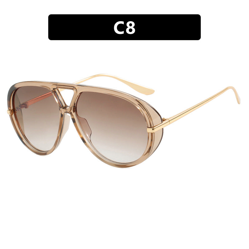 Women's oversized sunglasses with elegant plastic frame and mirrored lenses Bowlift