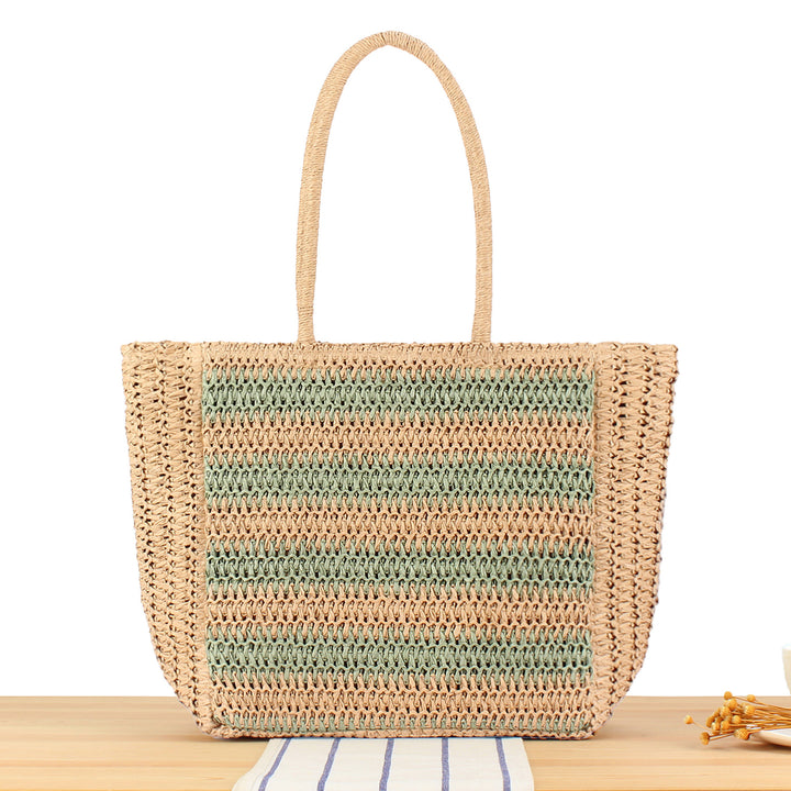 Spacious Beach Shoulder Bag Made of Hand-Woven Material Bowlift