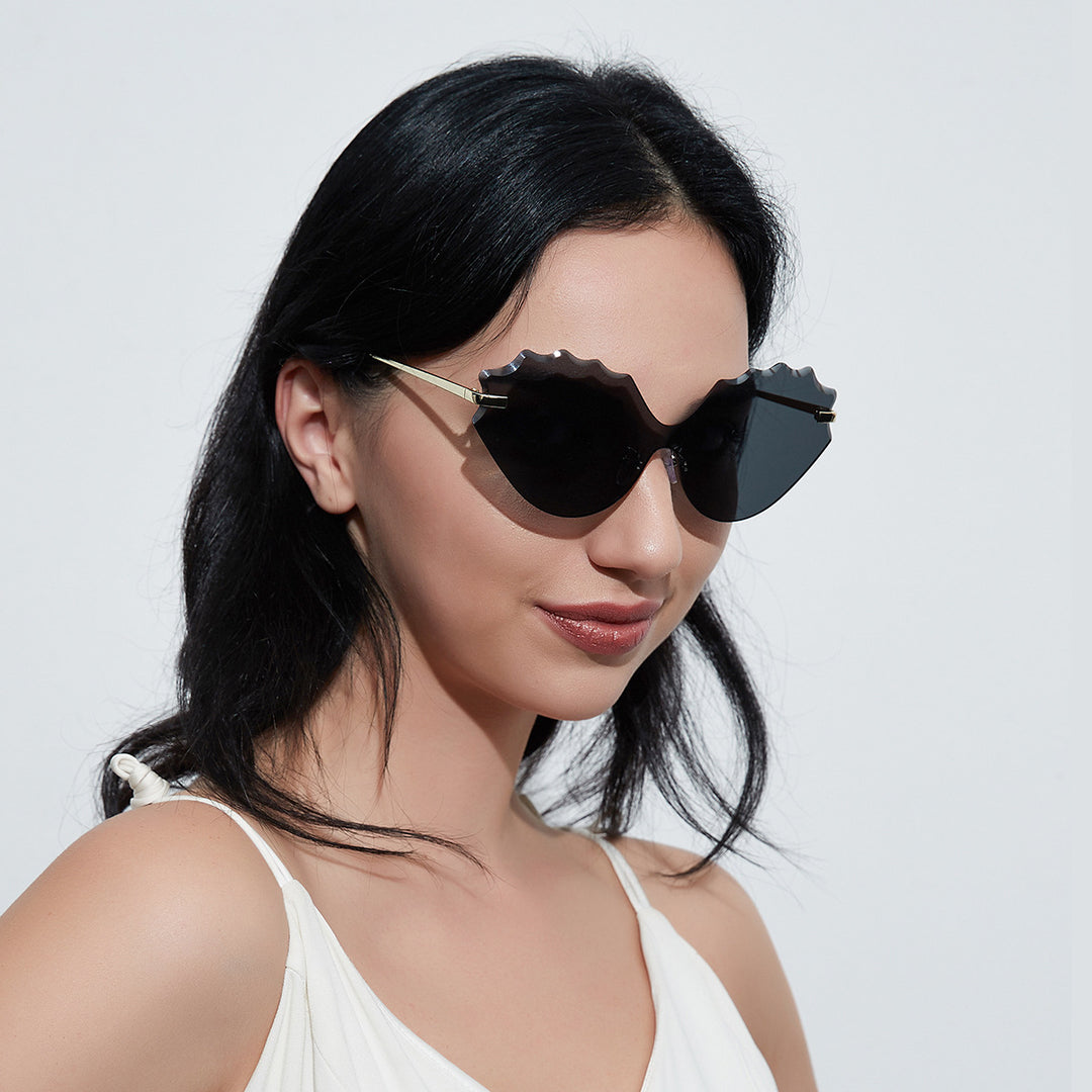 Women's Sunglasses with Unique Wave Design Bowlift