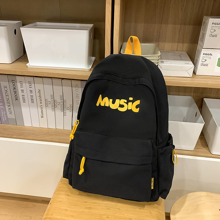 Casual Music-Themed Backpack Bowlift