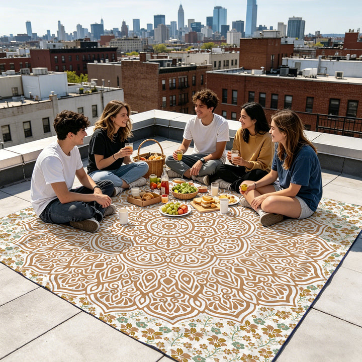 Mandala Design Beach Mat Bowlift