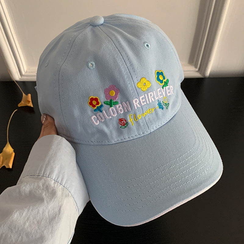 Women's Floral Embroidered Adjustable Cap Bowlift