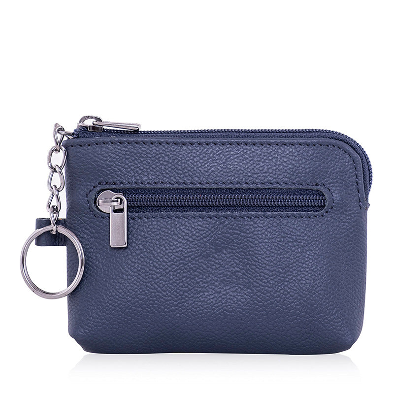 Compact Leather Zippered Cardholder Bowlift