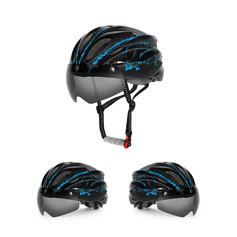 Aerodynamic Cycling Helmet with Integrated Visor Bowlift