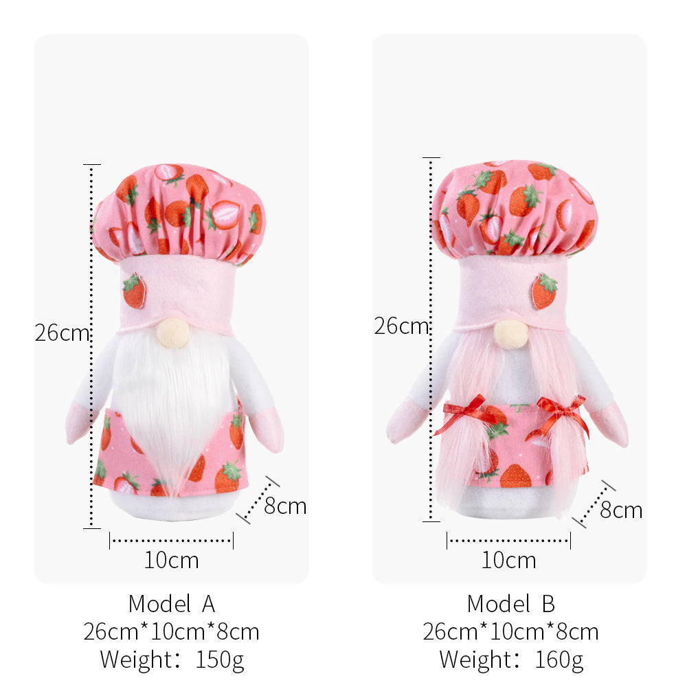 Strawberry Chef Gnome Figurine Bowlift