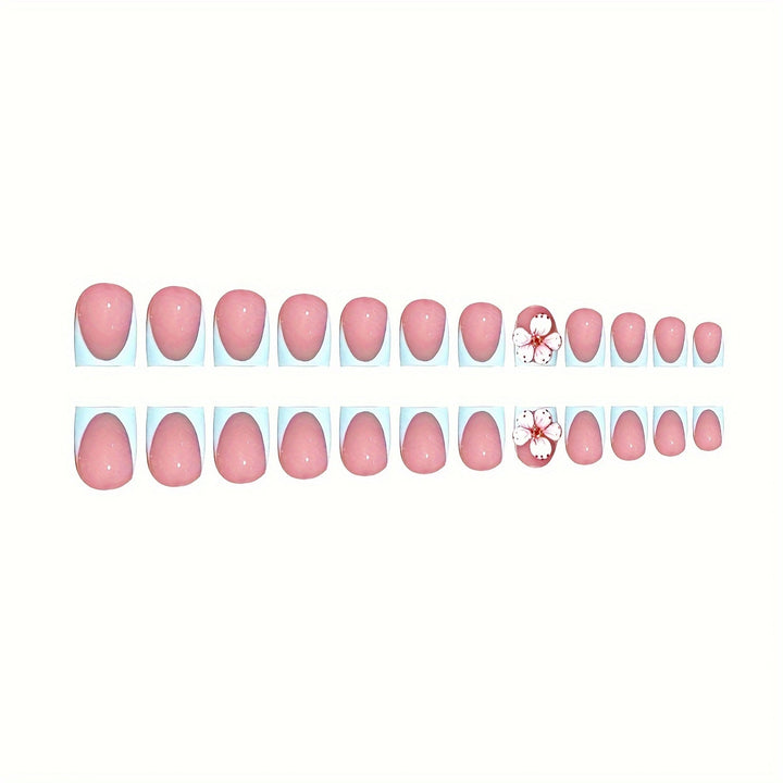 Artistic Floral Design Press-On Nails Bowlift