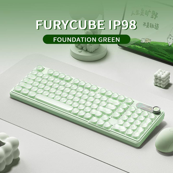 Retro Round-Key Mechanical Keyboard Bowlift