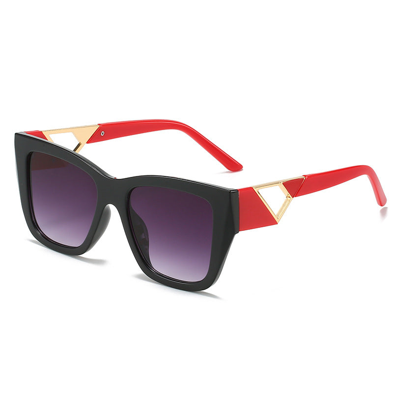 Women's Oversized Sunglasses with Modern Geometric Design and Elegant Metal Accent Bowlift