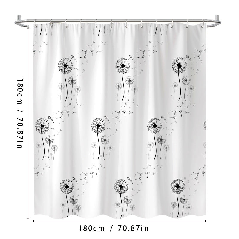 Dandelion Print Shower Curtain Bowlift