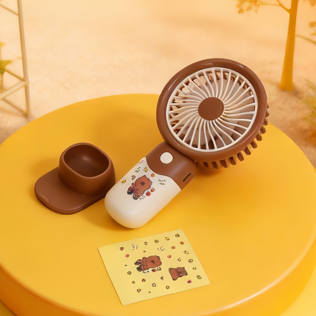 Portable Hand Fan with Custom Designed Animal Pattern Bowlift