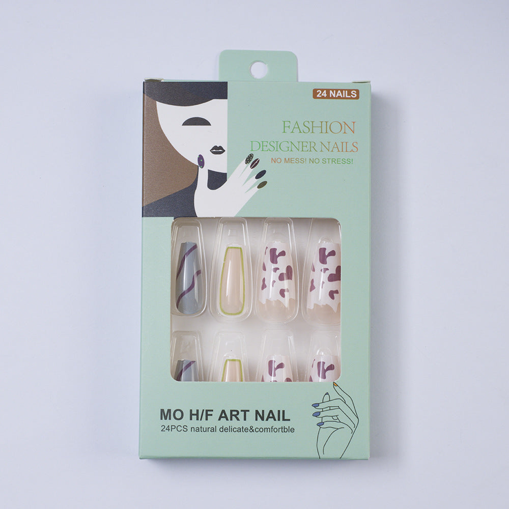 Artificial nails in modern design with geometric patterns Bowlift