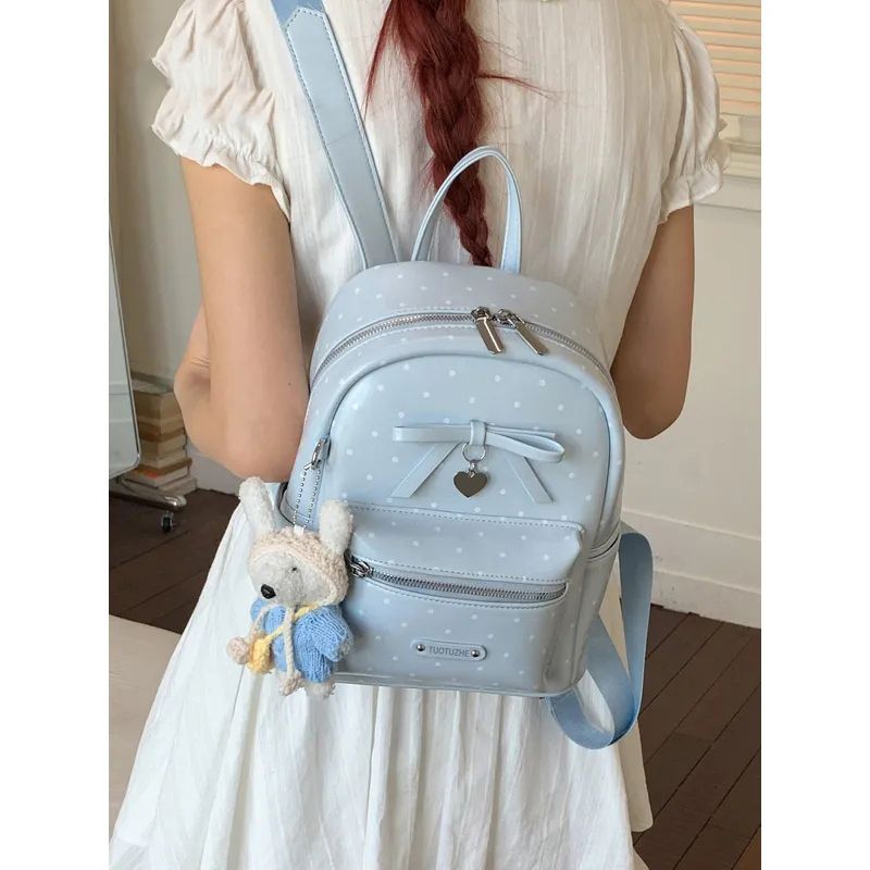 Polka-Dot Decorative Mini Backpack Bowlift