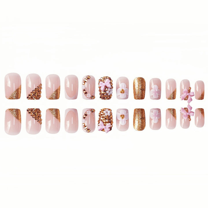 Floral Design Press-On Nails Bowlift