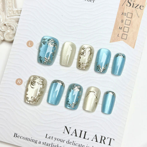 Ornate Floral Press-On Nail Art Set