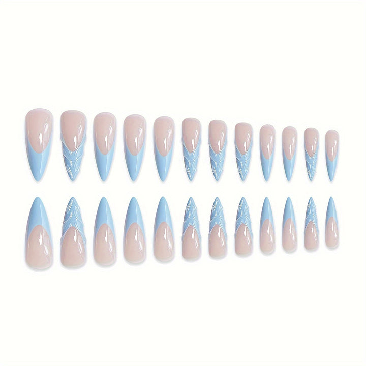 Artistic Leaf Design Press-On Nails Bowlift
