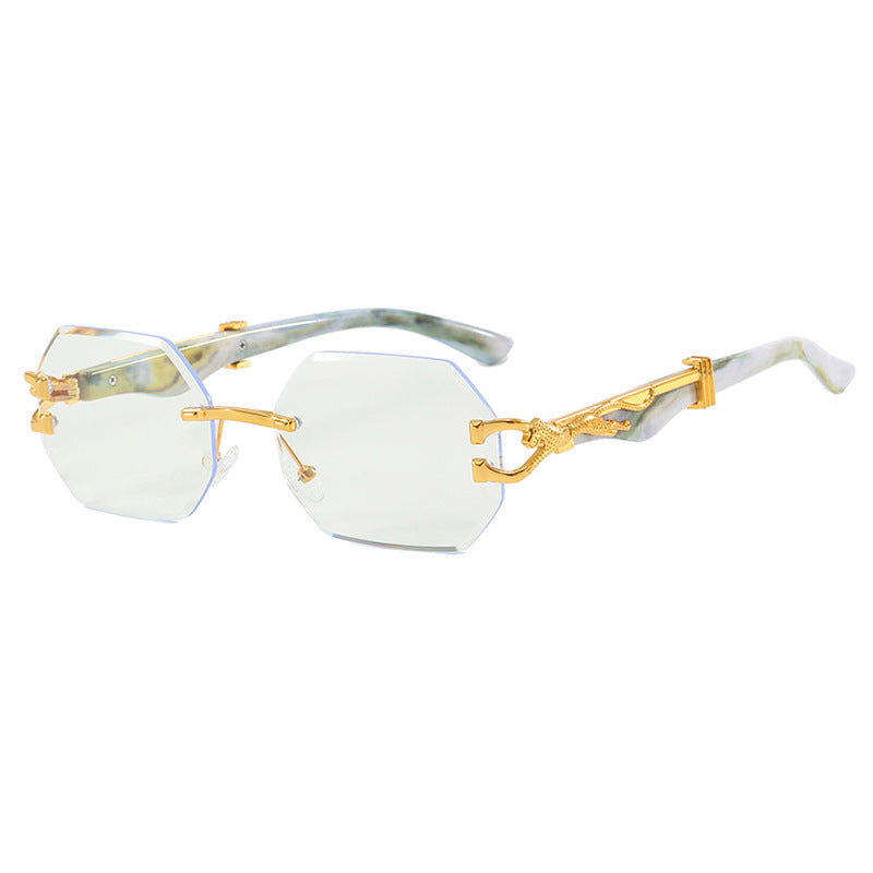Women's fashionable sunglasses with extravagant octagonal design and golden accents Bowlift
