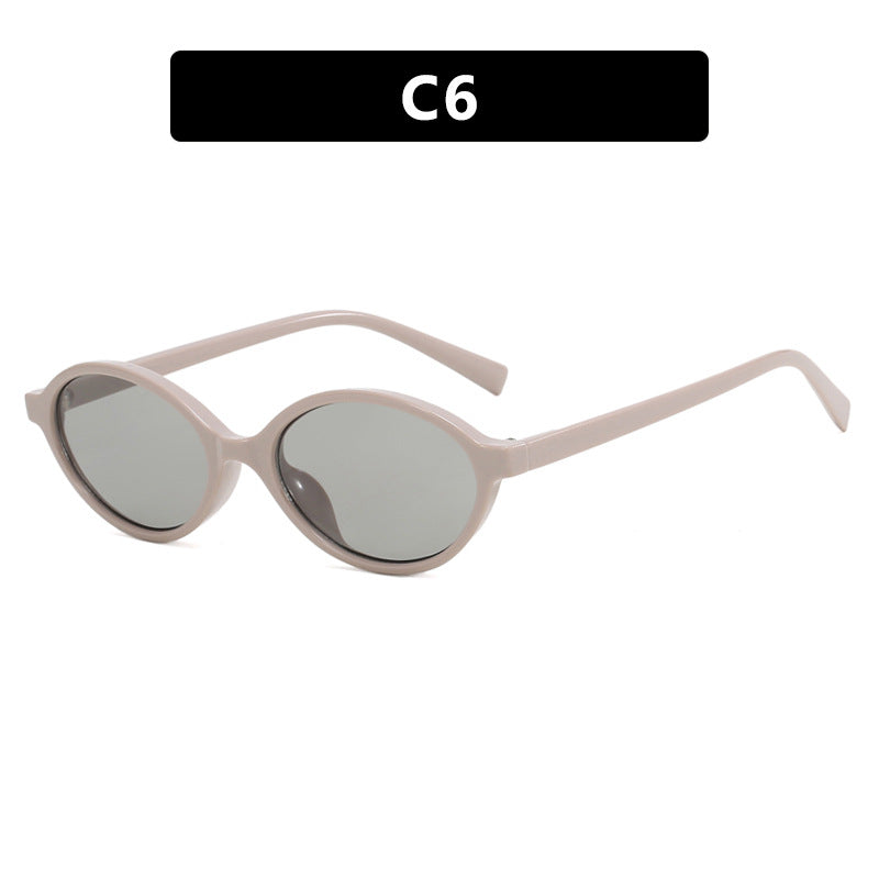 Women's fashionable oval sunglasses with curved frame and UV protection Bowlift