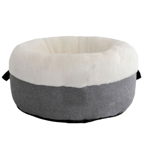 Cozy Round Fleece-Lined Dog Bed