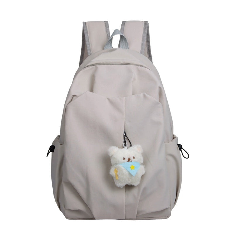 Backpack with High-Quality Craftsmanship and Cute Teddy Pendant Bowlift