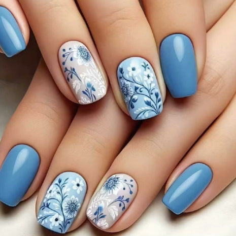 Floral Design Press-On Nails Bowlift