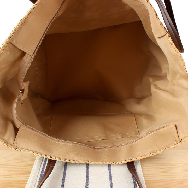 Large Beach Bag Made of Woven Bast Bowlift
